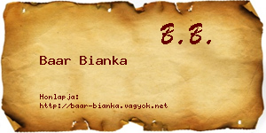 Baar Bianka névjegykártya